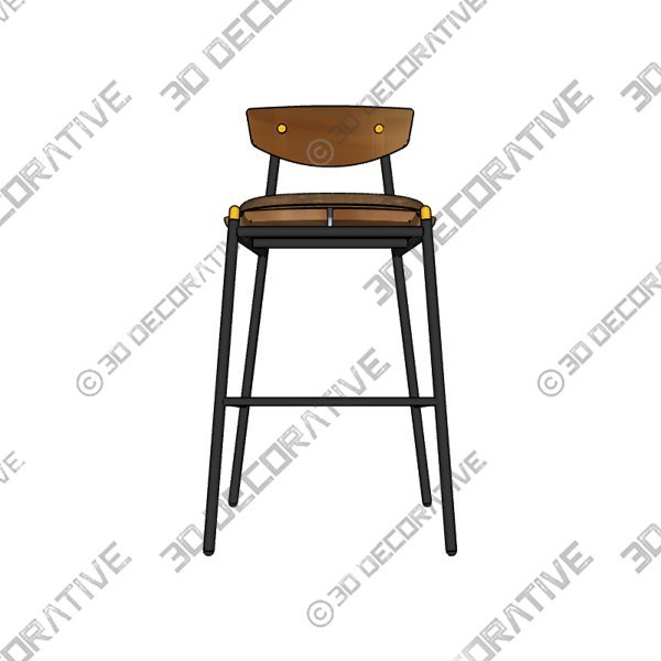 Kirsten Bar Stool - 3D Decorative