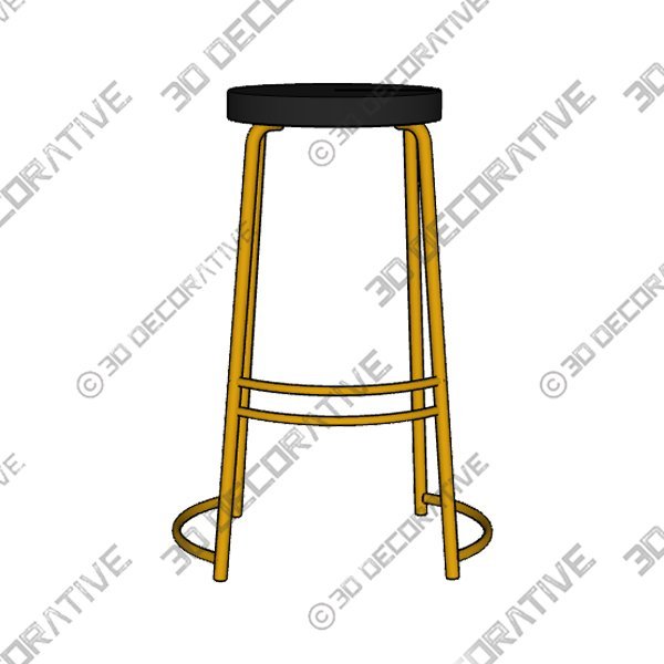 bergmund 28.75" Modern Designer Iron Curved Backless Bar Stool - 3D Decorative