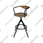 Akron Bar Stool – Umber Tan Leather - 3D Decorative