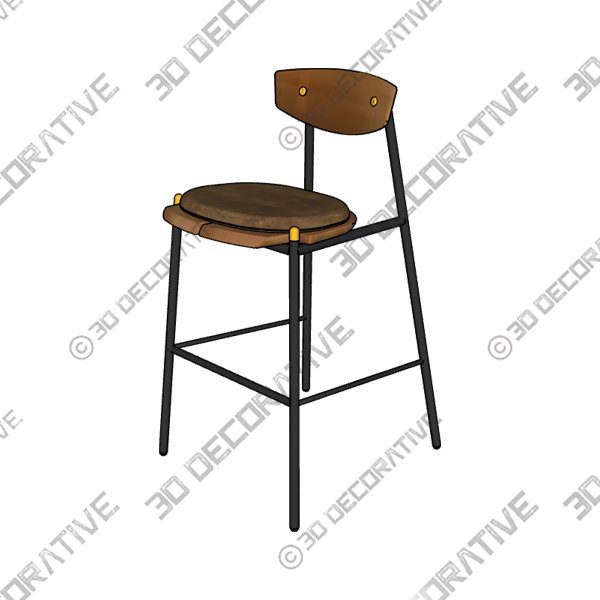 Kirsten Bar Stool - 3D Decorative