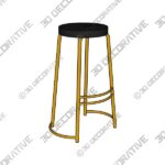 bergmund 28.75" Modern Designer Iron Curved Backless Bar Stool - 3D Decorative