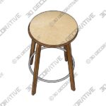 Harbor Swivel Stool Faux Leather and Wood Veneer Frame, Cream and Walnut, Counte - 3D Decorative