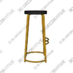 bergmund 28.75" Modern Designer Iron Curved Backless Bar Stool - 3D Decorative