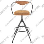 Akron Bar Stool – Umber Tan Leather - 3D Decorative