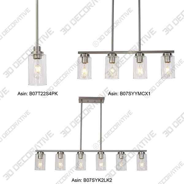 TODOLUZ 6 Light Island Pendant Lighting Nickel - 3D Kitchen Models for 2020 Design - 3D Decorative