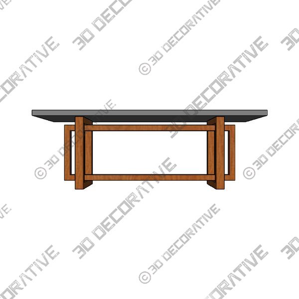 Solid Wood Dining Table - 3D Decorative