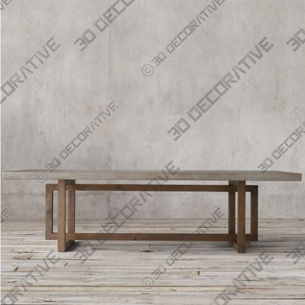 Solid Wood Dining Table - 3D Decorative