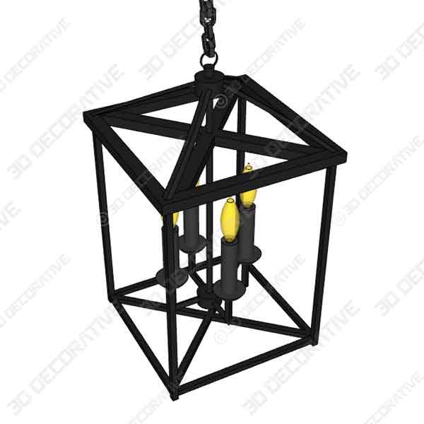 Top Lighting Antique Black Finish 4-Light - 3D Decorative