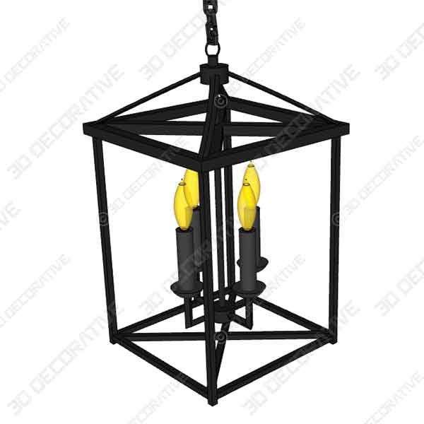 Top Lighting Antique Black Finish 4-Light - 3D Decorative