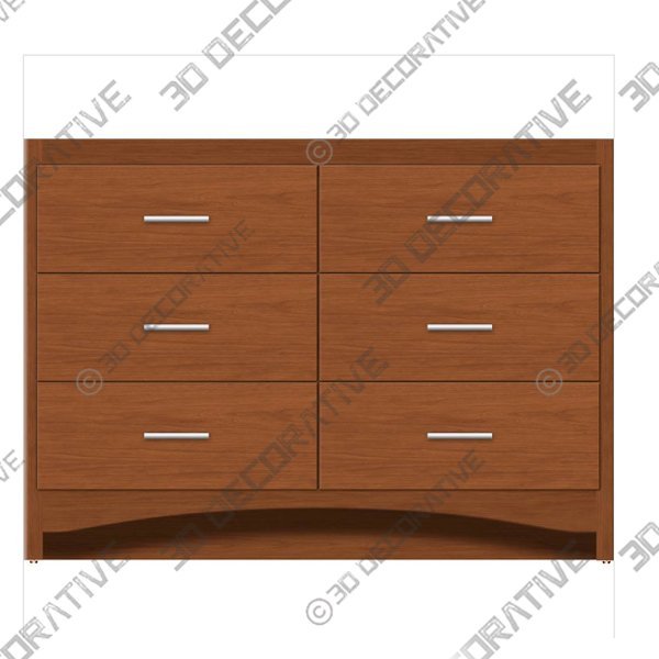 Strasser Woodenworks 48 X 18 X 34.5 Ravenna Town Vanity Slab Cinn Cherry 6 Drw - 3D Decorative