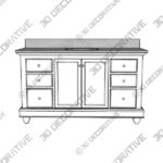 Bella 60" Bathroom Vanity - 3D Decorative