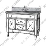 Austin Modern Mirrored Bathroom Vanity - 3D Decorative