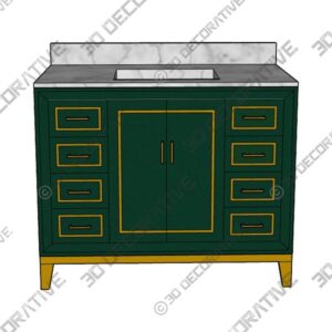 Marlena 42″ Single Vanity with optional Carrara Marble Counter – Green