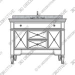 44″ Austin Modern Mirrored Bathroom Vanity - 3D Decorative