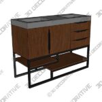 James Martin Columbia 48″ Single Vanity, Coffee Oak, Matte Black - 3D Decorative