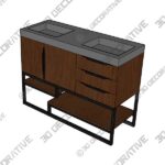 James Martin Columbia 48″ Single Vanity, Coffee Oak, Matte Black - 3D Decorative