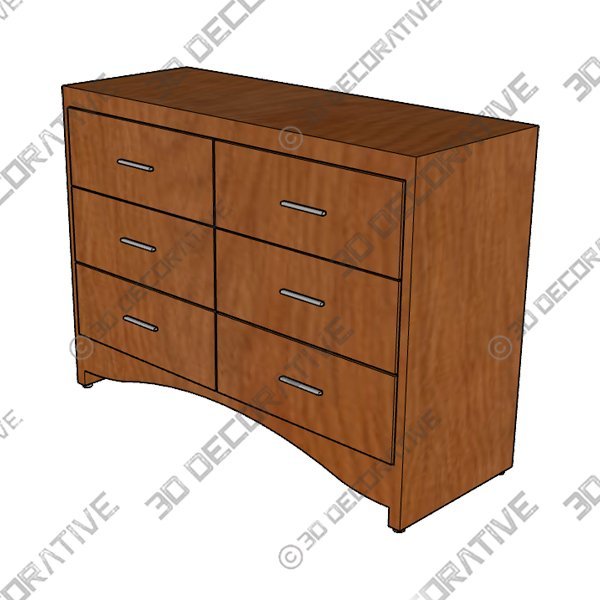 Strasser Woodenworks 48 X 18 X 34.5 Ravenna Town Vanity Slab Cinn Cherry 6 Drw - 3D Decorative