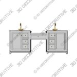 Atwell 84 Inch Modern Console Vanity With Rectangular Undermount Sinks – Gray