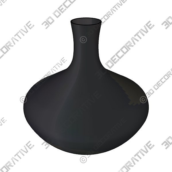 Black Ceramic Vase - 3D Decorative