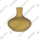 Dark Yellow Ceramic Vase - 3D Decorative