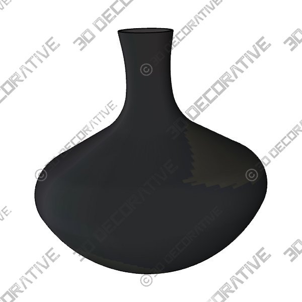 Black Ceramic Vase - 3D Decorative