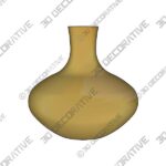 Dark Yellow Ceramic Vase - 3D Decorative