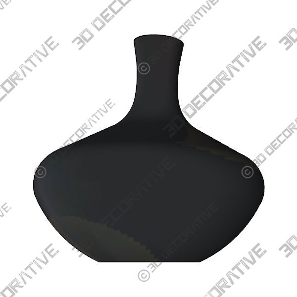 Black Ceramic Vase - 3D Decorative