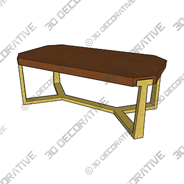Abrielle Cross Legs Coffee TableĀ - 3D Decorative