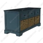 Ardina Wood Storage Bench - 3D Decorative