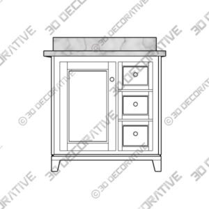 Atwell 30 Inch Modern Console Vanity With Rectangular Undermount Sink – White - 3D Decorative