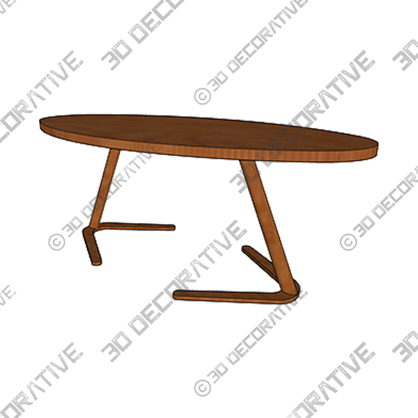 Bardem Solid Wood Abstract Coffee TableĀ - 3D Decorative
