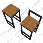 Black Metal Counter Stools - 3D Decorative