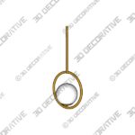 Adrienna Aged Brass with White One-Light Pendant - 3D Decorative