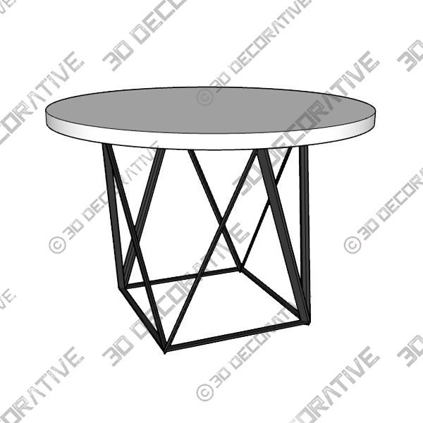 Brittingham 44” Genuine Marble Iron Dining Table Beautiful and Durable - 3D Decorative