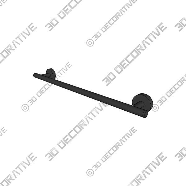 14 Inch Matte Black Towel Bar - 3D Decorative