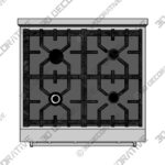 Oven-Range-2-1.jpg 30″ 4.0 cu. ft. 4 Gas Burner/Electric Oven Range, Stainless Steel, RA30 - 3D Decorative