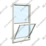Window-3-4.jpg 35.5-in x 59.5-in x 3.25-in Jamb Vinyl New Construction White Single Hung Window - 3D Decorative