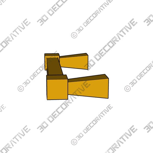 4″ MANSION SATIN BRASS HANDLE - 3D Decorative