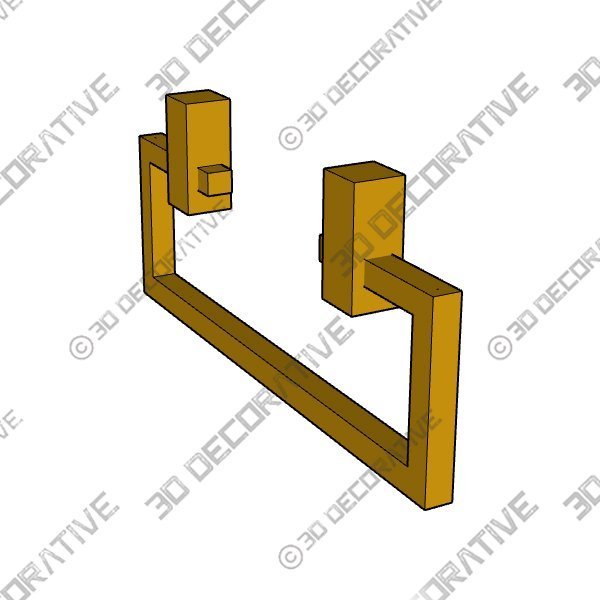 4 RAELLE SATIN BRASS HANDLE - 3D Decorative