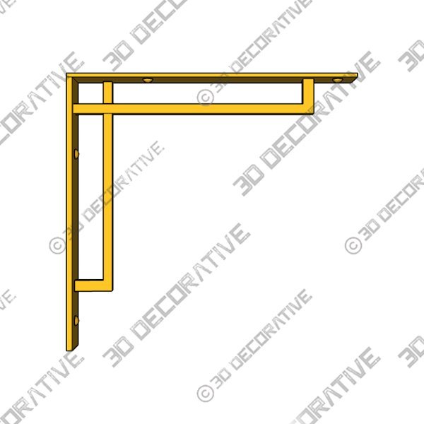 9″ Harridge Solid Brass Shelf Bracket – Brushed Nickel - 3D Decorative