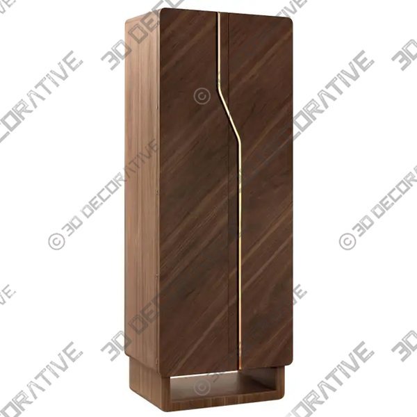 Agresti Arco Contemporary Armoured Jewelry and Watch Armoire in Canaletto Walnut - 3D Decorative