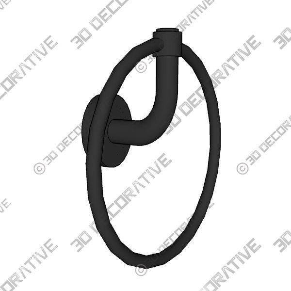 Allied Brass Remi Collection Towel Ring in Matte Black - 3D Decorative