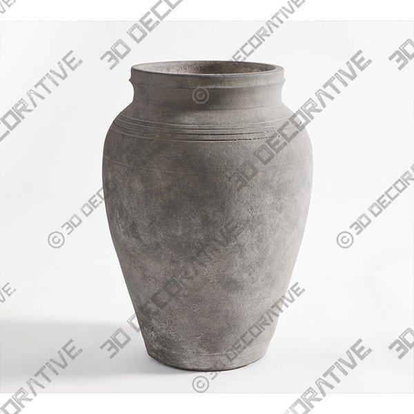 Artisan Handcrafted Ceramic Vase – Gray - 3D Decorative