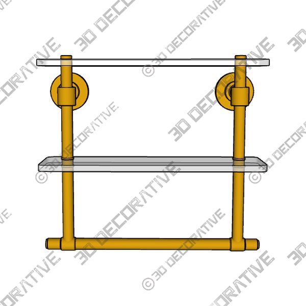 Arviso 2 Piece Tiered Shelf with Towel Bar - 3D Decorative