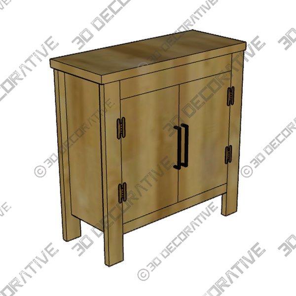 Bathroom Floor Storage Cabinet with Double Door Space Saver Organizer - 3D Decorative