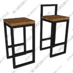 Black Metal Counter Stools - 3D Decorative
