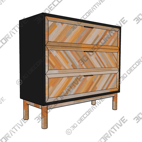 Brown-Batson 35.43″ Wide 3 Drawer Server - 3D Decorative