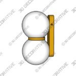 Duet-Wall-1.jpg Brushed Brass Opal Globe Bathroom Wall Light - 3D Decorative