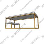 Carbone Frame Coffee Table with Storage - 3D Decorative