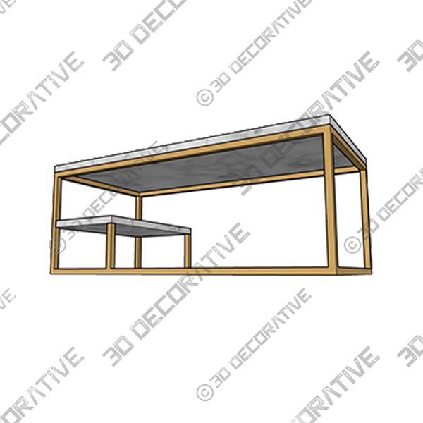 Carbone Frame Coffee Table with Storage - 3D Decorative